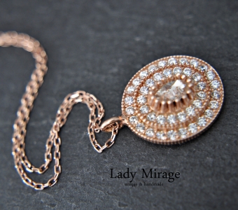Silberkette 925 mit Anhänger - Strasssteinkette - Zirkonia - Oval - 14k Gold - Elegant - Halskette Braut - Geschenk Schmuck - Personalisiert